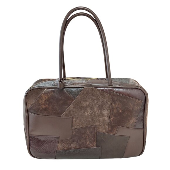 Miu Miu Brown Leather Patchwork Bow Bag - Picture 3 of 5